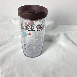Matilda Jane Tervis Tumbler With Lid Floral Clear Brown Lid 16oz Cup